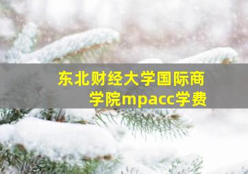 东北财经大学国际商学院mpacc学费