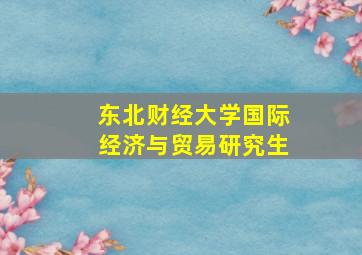 东北财经大学国际经济与贸易研究生