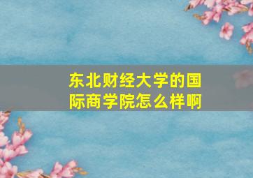 东北财经大学的国际商学院怎么样啊