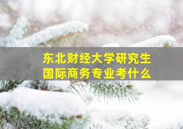 东北财经大学研究生国际商务专业考什么