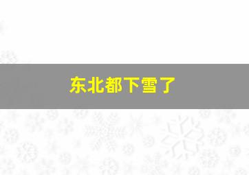 东北都下雪了