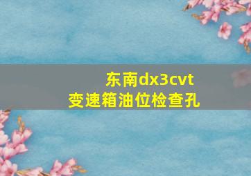 东南dx3cvt变速箱油位检查孔