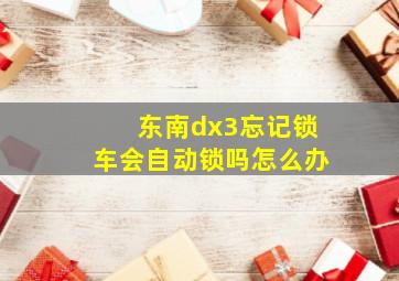 东南dx3忘记锁车会自动锁吗怎么办