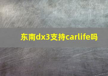 东南dx3支持carlife吗