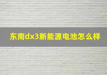 东南dx3新能源电池怎么样