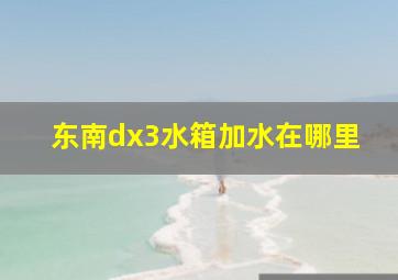 东南dx3水箱加水在哪里