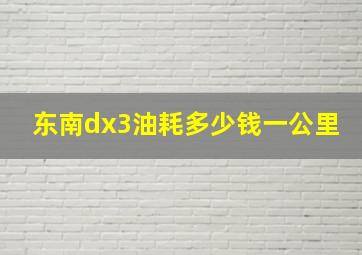 东南dx3油耗多少钱一公里