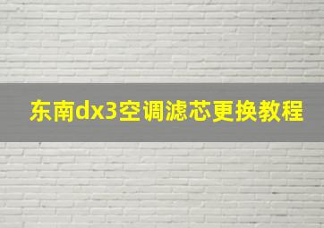 东南dx3空调滤芯更换教程