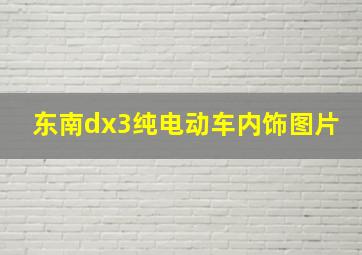 东南dx3纯电动车内饰图片