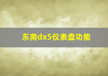 东南dx5仪表盘功能