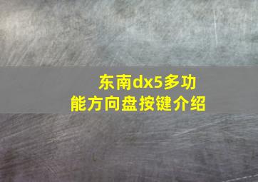 东南dx5多功能方向盘按键介绍