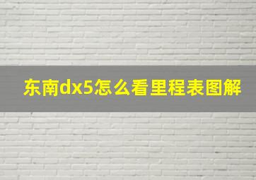 东南dx5怎么看里程表图解