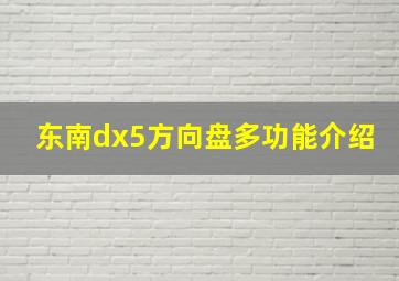 东南dx5方向盘多功能介绍