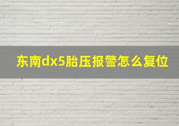 东南dx5胎压报警怎么复位