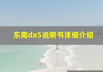 东南dx5说明书详细介绍