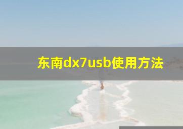 东南dx7usb使用方法