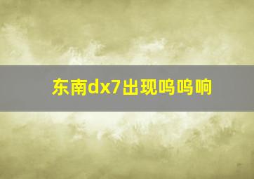 东南dx7出现呜呜响