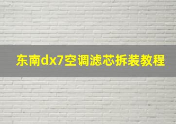 东南dx7空调滤芯拆装教程