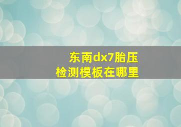 东南dx7胎压检测模板在哪里