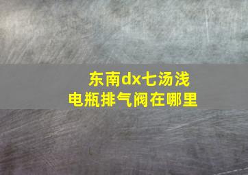 东南dx七汤浅电瓶排气阀在哪里