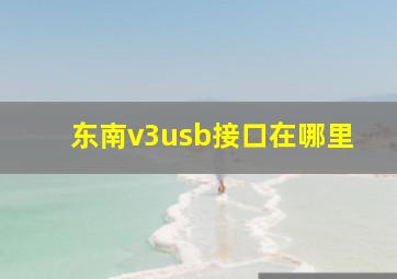 东南v3usb接口在哪里