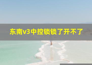 东南v3中控锁锁了开不了