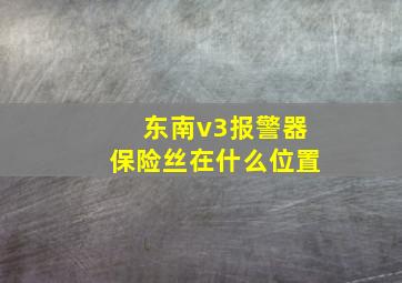 东南v3报警器保险丝在什么位置