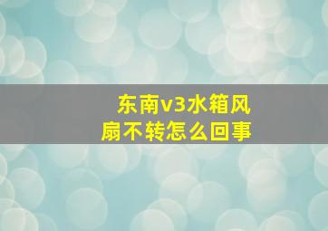 东南v3水箱风扇不转怎么回事