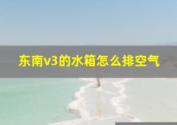 东南v3的水箱怎么排空气