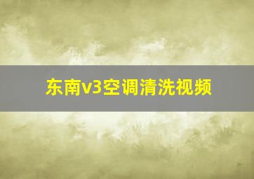 东南v3空调清洗视频