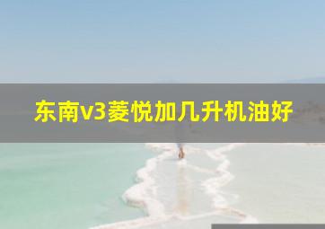 东南v3菱悦加几升机油好