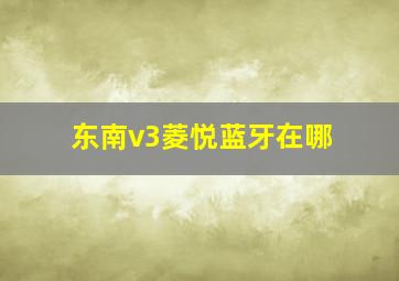 东南v3菱悦蓝牙在哪