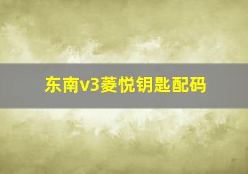 东南v3菱悦钥匙配码