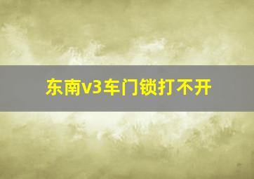 东南v3车门锁打不开