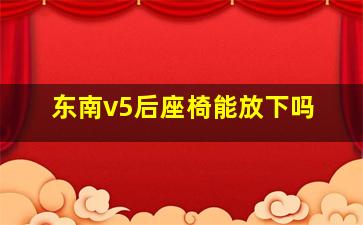 东南v5后座椅能放下吗