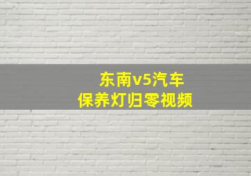 东南v5汽车保养灯归零视频