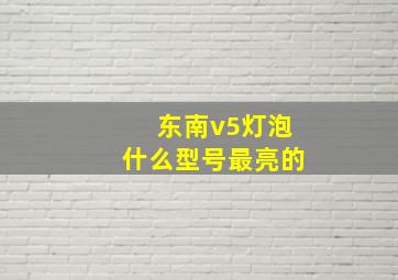 东南v5灯泡什么型号最亮的