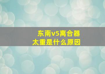 东南v5离合器太重是什么原因