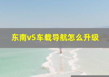 东南v5车载导航怎么升级