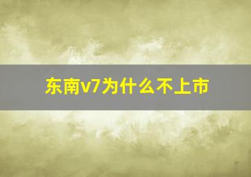 东南v7为什么不上市