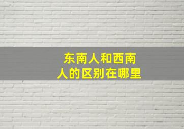 东南人和西南人的区别在哪里