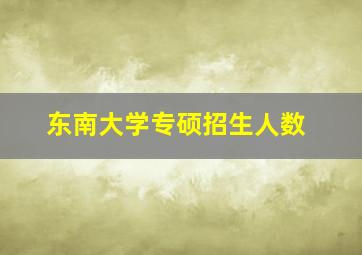 东南大学专硕招生人数