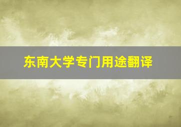 东南大学专门用途翻译