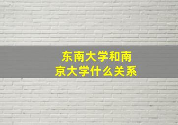 东南大学和南京大学什么关系