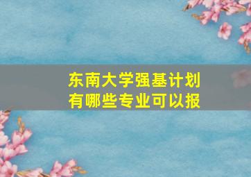 东南大学强基计划有哪些专业可以报