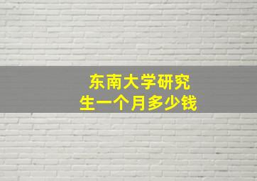 东南大学研究生一个月多少钱