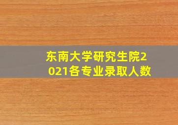 东南大学研究生院2021各专业录取人数