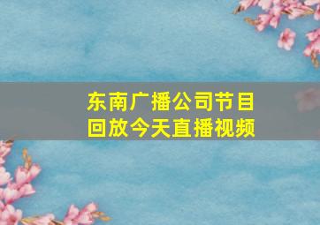 东南广播公司节目回放今天直播视频