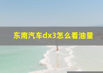 东南汽车dx3怎么看油量