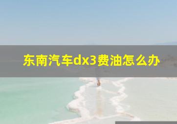 东南汽车dx3费油怎么办